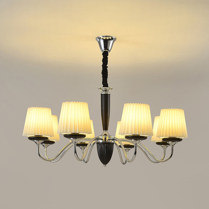 Lustre rond en bois de fer traditionnel français à 6/8 lumières pour chambre et salon 