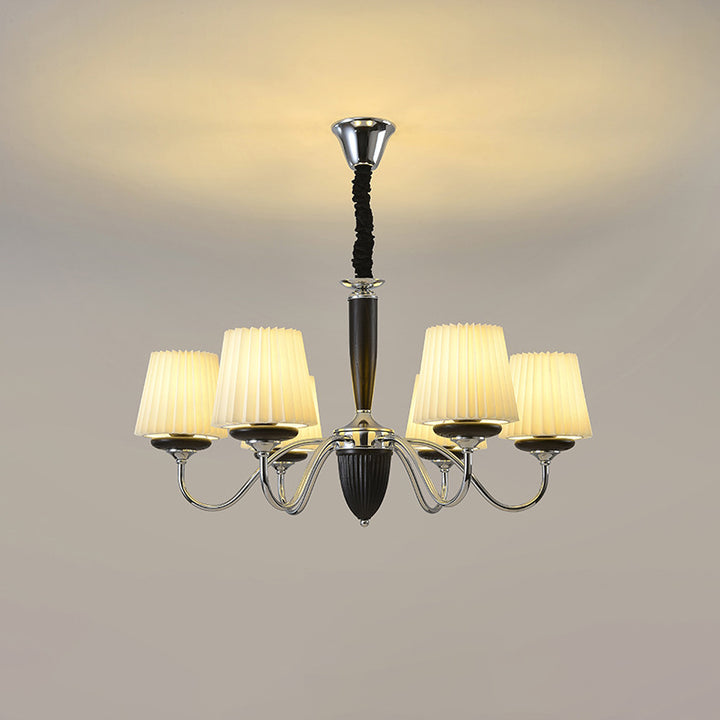Lustre rond en bois de fer traditionnel français à 6/8 lumières pour chambre et salon 