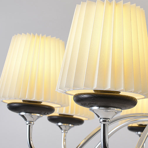 Lustre rond en bois de fer traditionnel français à 6/8 lumières pour chambre et salon 