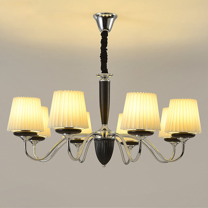 Lustre rond en bois de fer traditionnel français à 6/8 lumières pour chambre et salon 