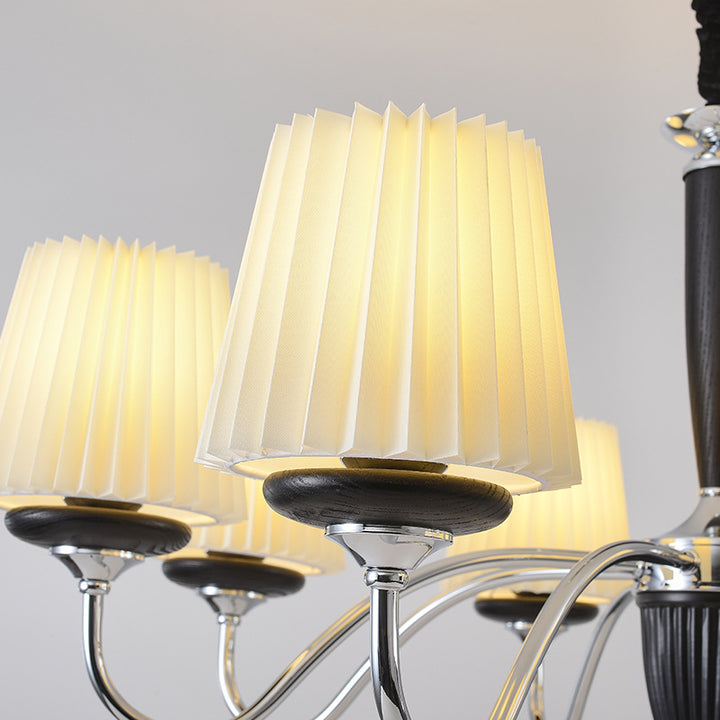Lustre rond en bois de fer traditionnel français à 6/8 lumières pour chambre et salon 