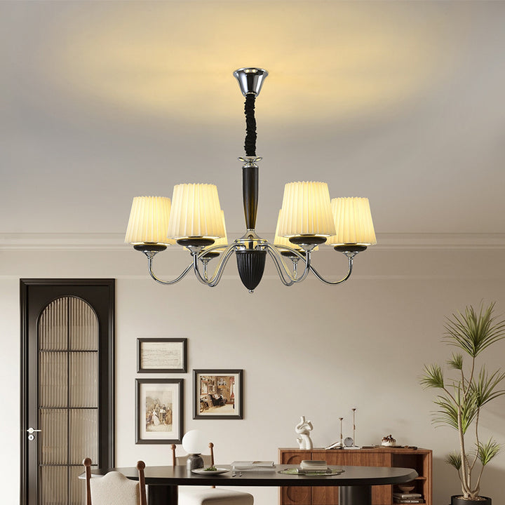 Lustre rond en bois de fer traditionnel français à 6/8 lumières pour chambre et salon 