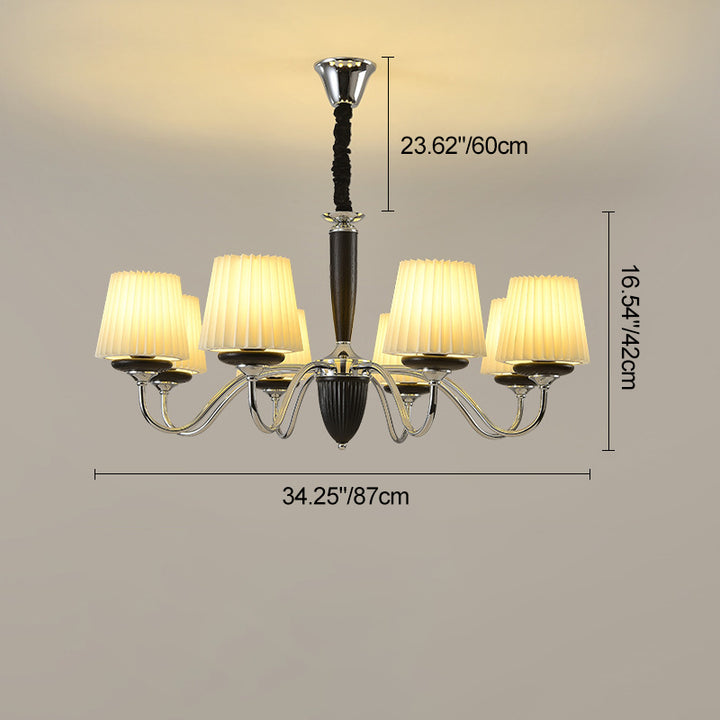 Lustre rond en bois de fer traditionnel français à 6/8 lumières pour chambre et salon 