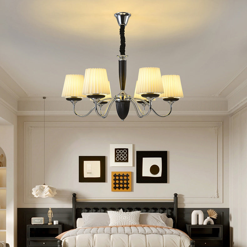 Lustre rond en bois de fer traditionnel français à 6/8 lumières pour chambre et salon 