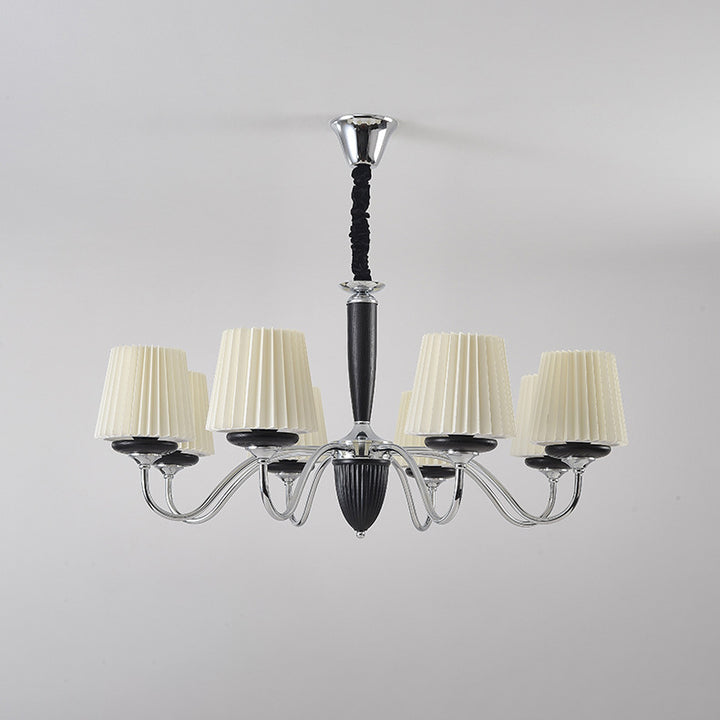 Lustre rond en bois de fer traditionnel français à 6/8 lumières pour chambre et salon 
