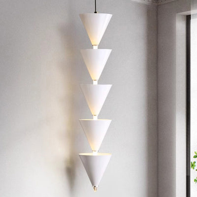 Suspension LED en métal et acrylique en forme de sablier conique nordique contemporain pour chambre et salon 