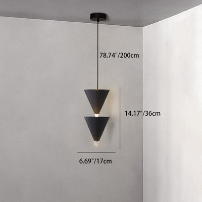 Suspension LED en métal et acrylique en forme de sablier conique nordique contemporain pour chambre et salon 