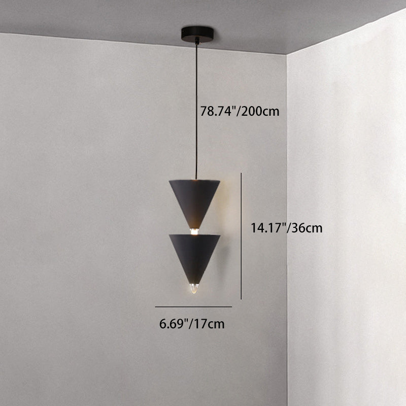 Suspension LED en métal et acrylique en forme de sablier conique nordique contemporain pour chambre et salon 