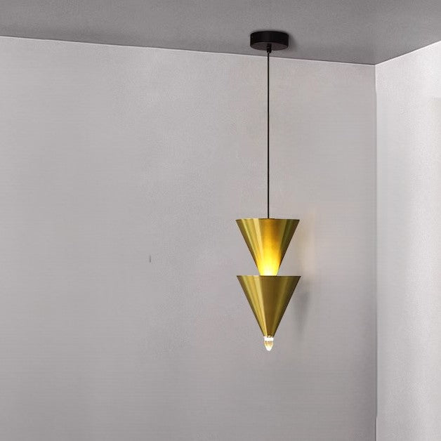 Suspension LED en métal et acrylique en forme de sablier conique nordique contemporain pour chambre et salon 