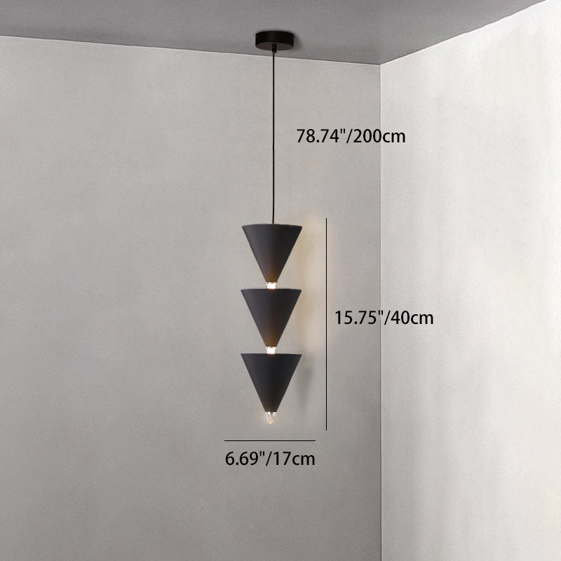 Suspension LED en métal et acrylique en forme de sablier conique nordique contemporain pour chambre et salon 