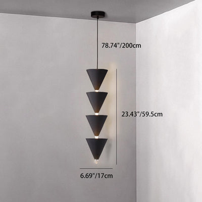 Suspension LED en métal et acrylique en forme de sablier conique nordique contemporain pour chambre et salon 