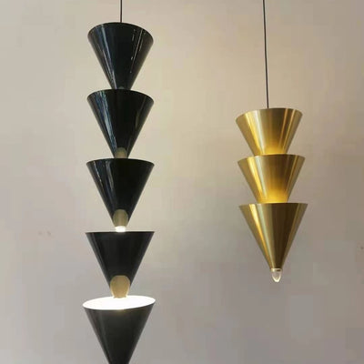 Suspension LED en métal et acrylique en forme de sablier conique nordique contemporain pour chambre et salon 
