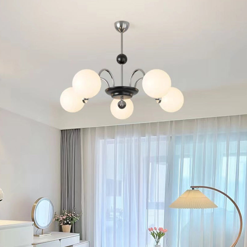 Chandelier Contemporain en Métal et Verre Nordique Rond à 3/4/5/6/8 Lumières pour Chambre et Salon 