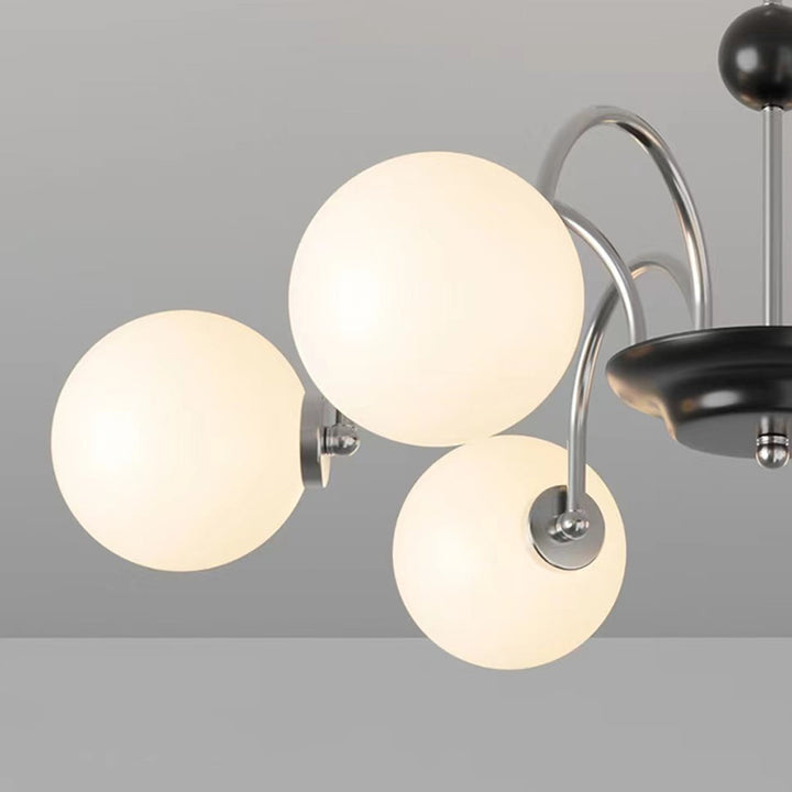 Chandelier Contemporain en Métal et Verre Nordique Rond à 3/4/5/6/8 Lumières pour Chambre et Salon 