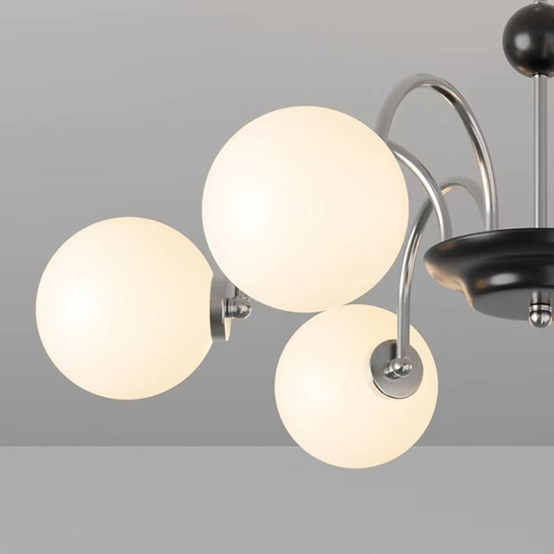 Chandelier Contemporain en Métal et Verre Nordique Rond à 3/4/5/6/8 Lumières pour Chambre et Salon 