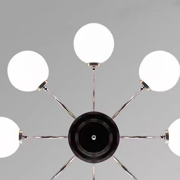 Chandelier Contemporain en Métal et Verre Nordique Rond à 3/4/5/6/8 Lumières pour Chambre et Salon 