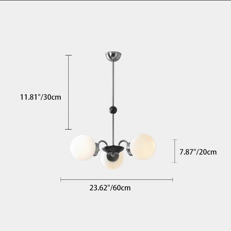 Chandelier Contemporain en Métal et Verre Nordique Rond à 3/4/5/6/8 Lumières pour Chambre et Salon 