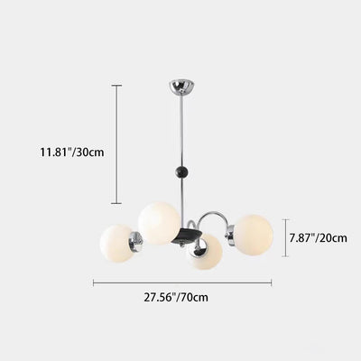 Chandelier Contemporain en Métal et Verre Nordique Rond à 3/4/5/6/8 Lumières pour Chambre et Salon 