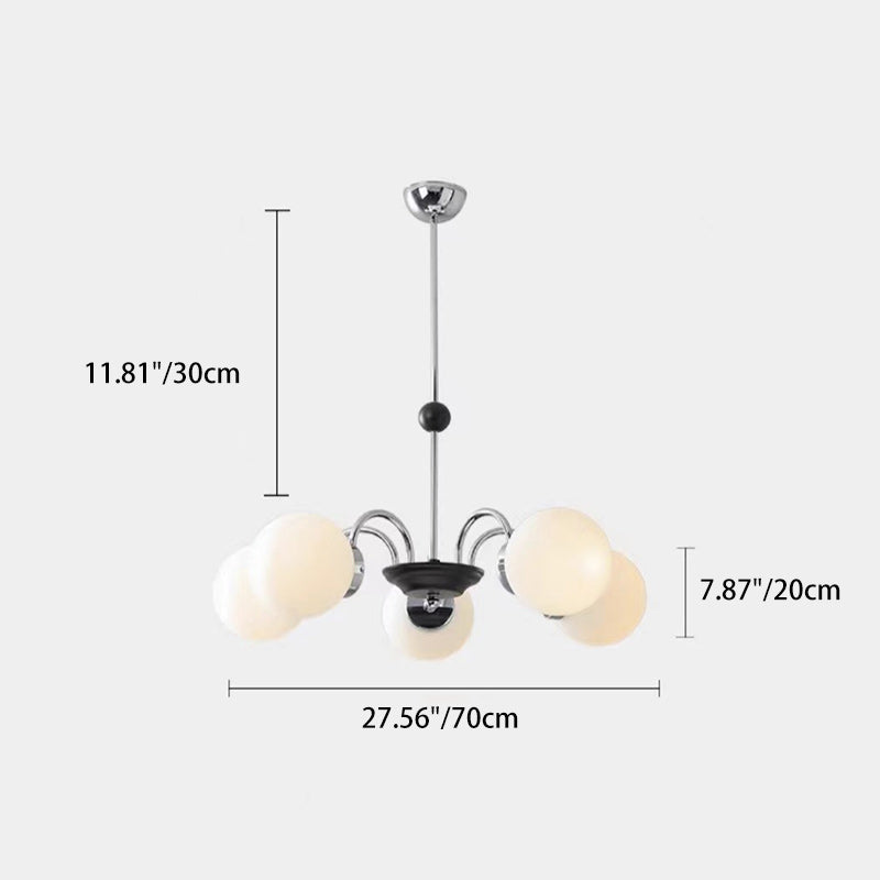 Chandelier Contemporain en Métal et Verre Nordique Rond à 3/4/5/6/8 Lumières pour Chambre et Salon 