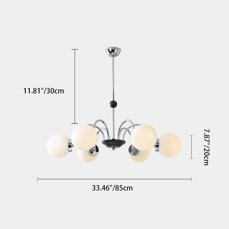 Chandelier Contemporain en Métal et Verre Nordique Rond à 3/4/5/6/8 Lumières pour Chambre et Salon 