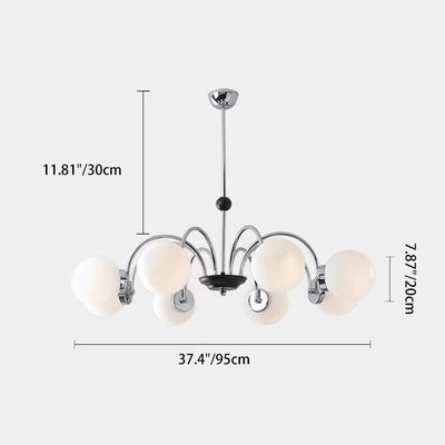 Chandelier Contemporain en Métal et Verre Nordique Rond à 3/4/5/6/8 Lumières pour Chambre et Salon 