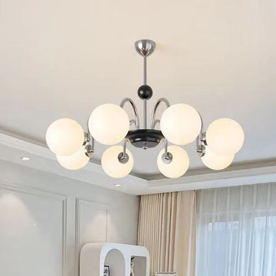 Chandelier Contemporain en Métal et Verre Nordique Rond à 3/4/5/6/8 Lumières pour Chambre et Salon 