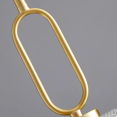 Modern Luxury Brass & Glass Geometric 1-Light Pendant Light For Bedroom And Living Room