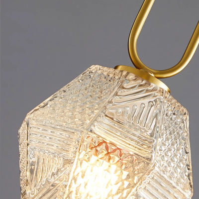 Modern Luxury Brass & Glass Geometric 1-Light Pendant Light For Bedroom And Living Room