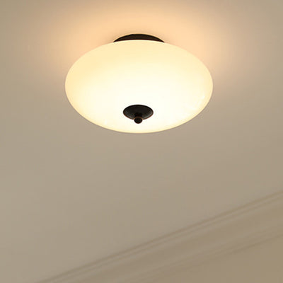 Moderne Mid-Century Eisen & Glas Oval LED Semi-Flush Mount Deckenleuchte für Schlafzimmer, Flur und Wohnzimmer 