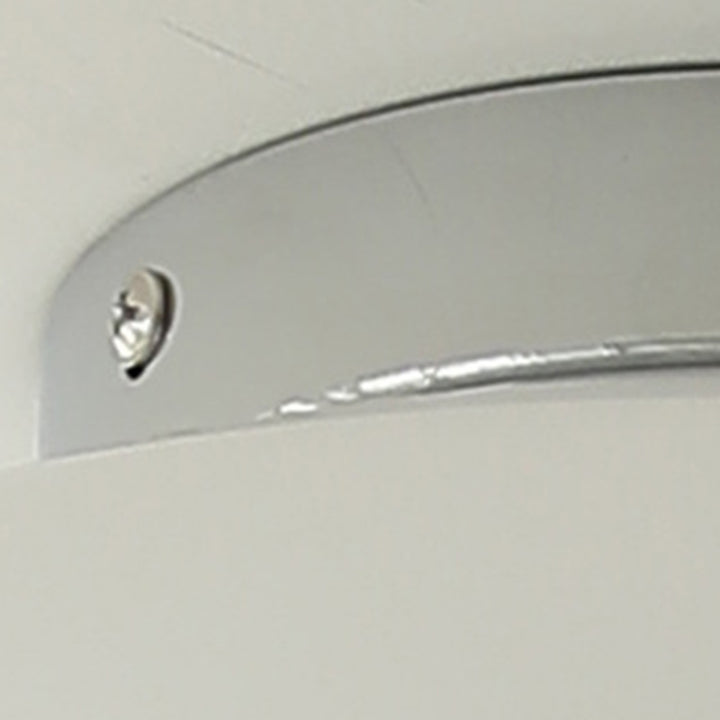 Modern Mid-Century Iron &amp; Glass Oval LED Semi-Flush Mount Ceiling Light For Bedroom, Hallway, And Living Room
