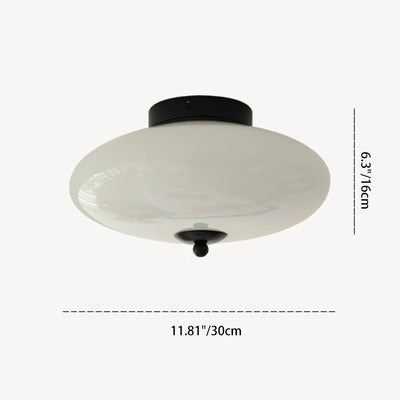 Moderne Mid-Century Eisen & Glas Oval LED Semi-Flush Mount Deckenleuchte für Schlafzimmer, Flur und Wohnzimmer 
