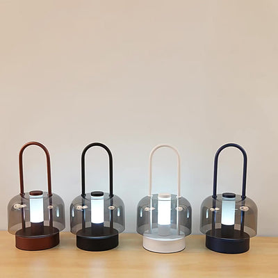 Lampe de table LED ronde en métal et acrylique USB nordique contemporaine avec gradation tactile pour chambre et salon 