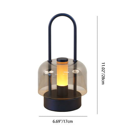 Lampe de table LED ronde en métal et acrylique USB nordique contemporaine avec gradation tactile pour chambre et salon 