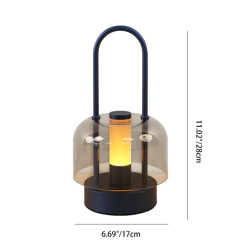 Lampe de table LED ronde en métal et acrylique USB nordique contemporaine avec gradation tactile pour chambre et salon 