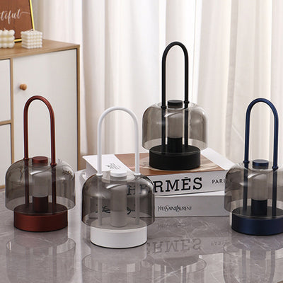 Lampe de table LED ronde en métal et acrylique USB nordique contemporaine avec gradation tactile pour chambre et salon 