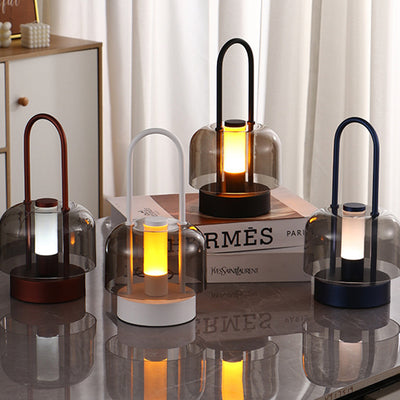 Lampe de table LED ronde en métal et acrylique USB nordique contemporaine avec gradation tactile pour chambre et salon 