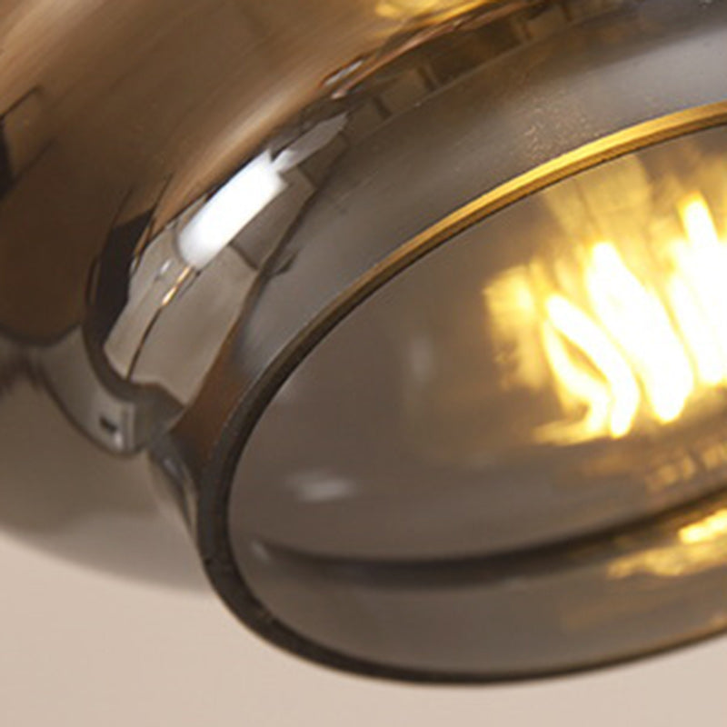 Contemporain nordique métal et verre cylindrique 1-lumière suspension pour salle à manger, chambre et salon 
