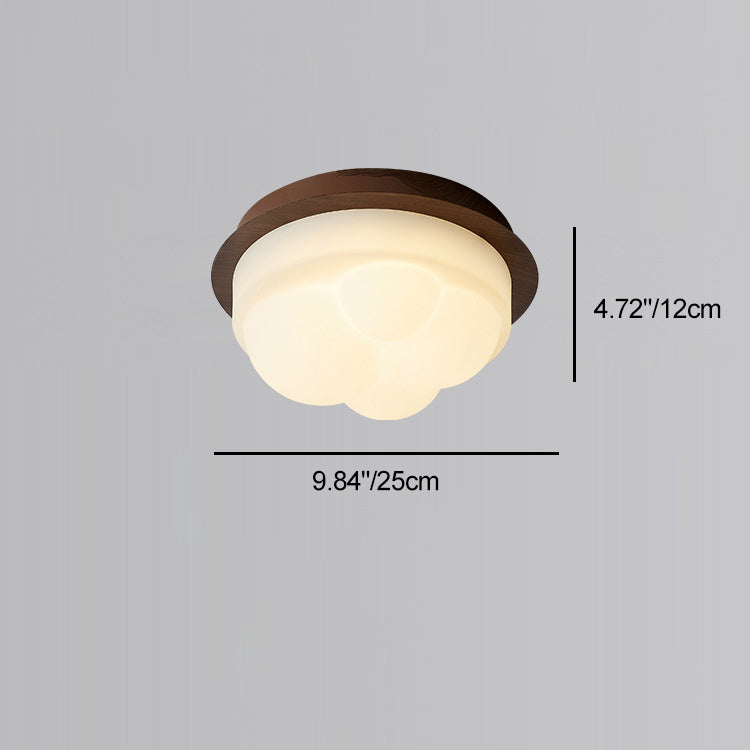 Plafonnier semi-encastré LED contemporain nordique en fer et PE rond et diamant pour couloir et entrée 