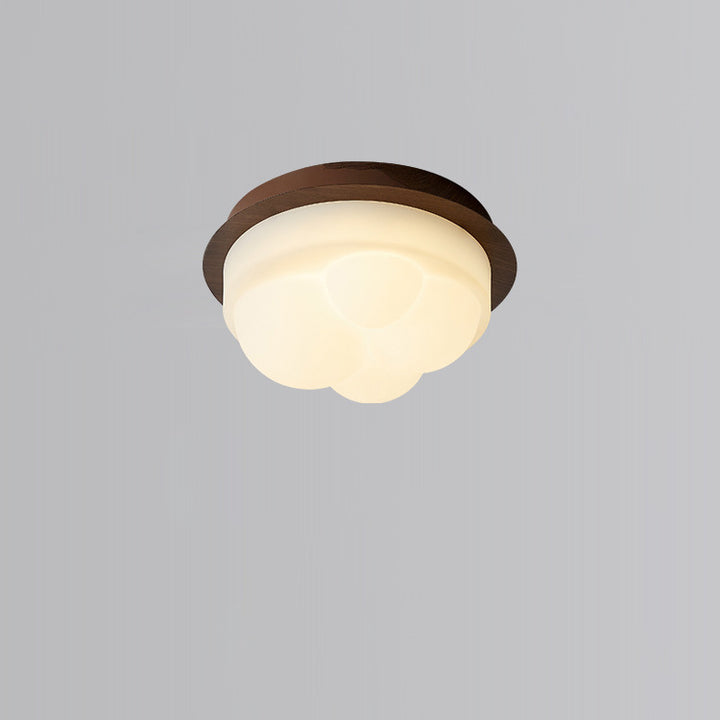 Plafonnier semi-encastré LED contemporain nordique en fer et PE rond et diamant pour couloir et entrée 