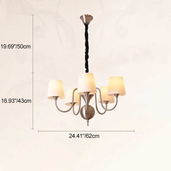 Traditioneller französischer Legierung & Glas gebogener runder 5/6/8-Licht Kronleuchter für Schlafzimmer und Wohnzimmer 