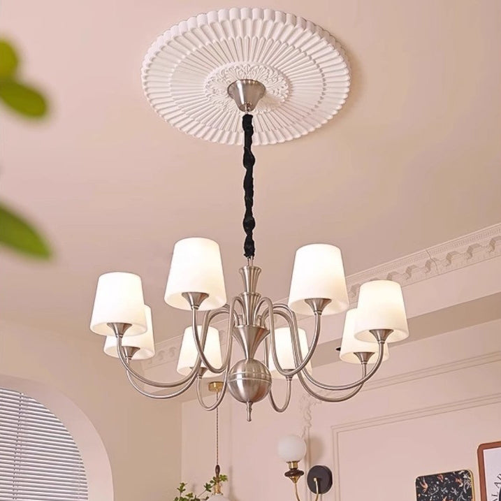 Traditioneller französischer Legierung &amp; Glas gebogener runder 5/6/8-Licht Kronleuchter für Schlafzimmer und Wohnzimmer 