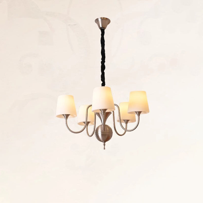 Traditioneller französischer Legierung &amp; Glas gebogener runder 5/6/8-Licht Kronleuchter für Schlafzimmer und Wohnzimmer 