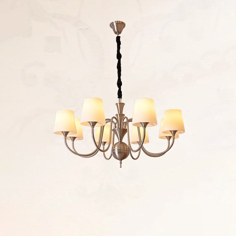 Traditioneller französischer Legierung &amp; Glas gebogener runder 5/6/8-Licht Kronleuchter für Schlafzimmer und Wohnzimmer 