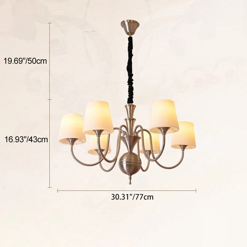 Traditioneller französischer Legierung &amp; Glas gebogener runder 5/6/8-Licht Kronleuchter für Schlafzimmer und Wohnzimmer 