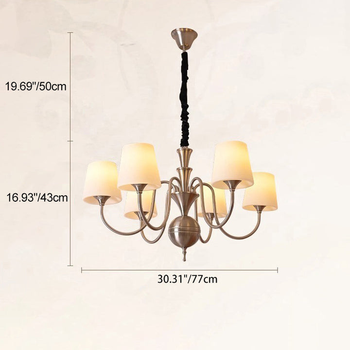 Traditioneller französischer Legierung &amp; Glas gebogener runder 5/6/8-Licht Kronleuchter für Schlafzimmer und Wohnzimmer 