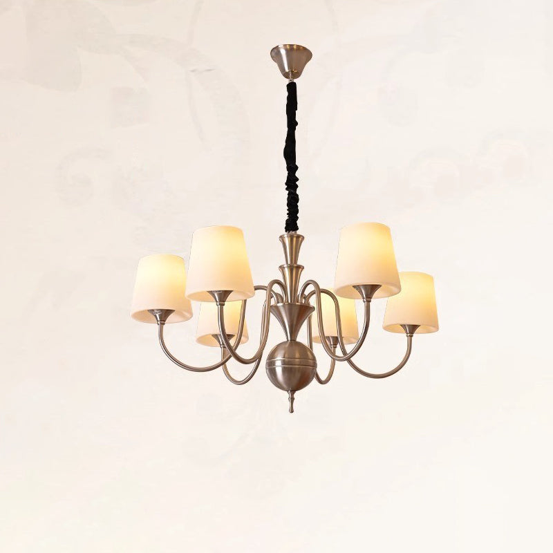 Traditioneller französischer Legierung &amp; Glas gebogener runder 5/6/8-Licht Kronleuchter für Schlafzimmer und Wohnzimmer 