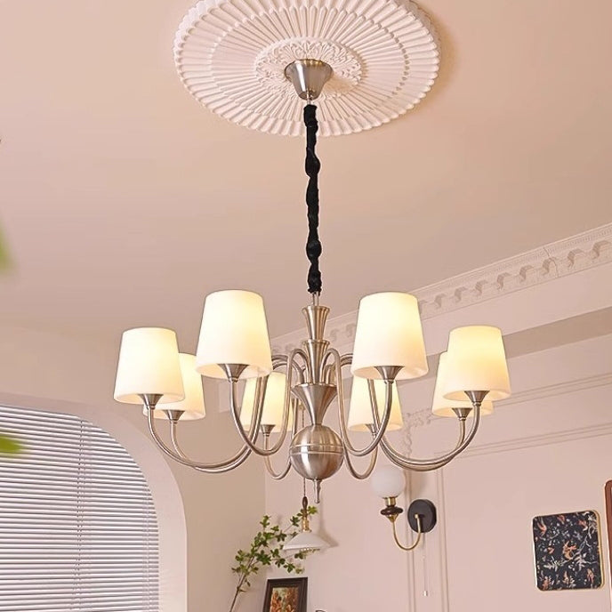 Traditioneller französischer Legierung &amp; Glas gebogener runder 5/6/8-Licht Kronleuchter für Schlafzimmer und Wohnzimmer 