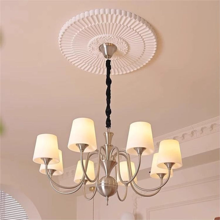 Traditioneller französischer Legierung &amp; Glas gebogener runder 5/6/8-Licht Kronleuchter für Schlafzimmer und Wohnzimmer 
