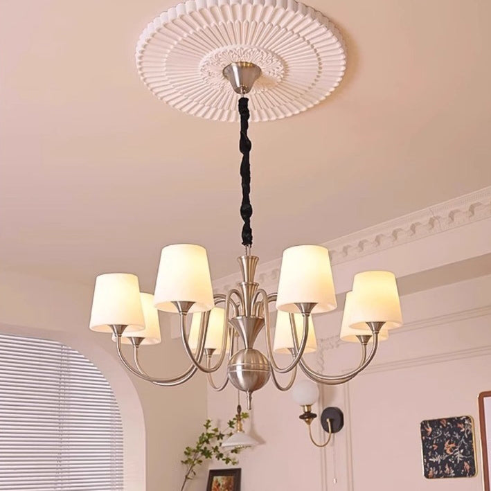 Traditioneller französischer Legierung &amp; Glas gebogener runder 5/6/8-Licht Kronleuchter für Schlafzimmer und Wohnzimmer 