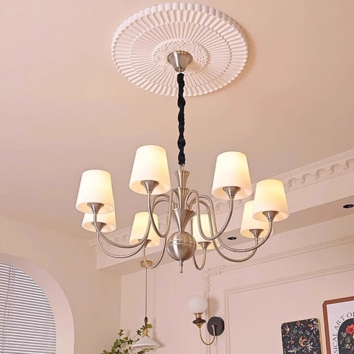 Traditioneller französischer Legierung &amp; Glas gebogener runder 5/6/8-Licht Kronleuchter für Schlafzimmer und Wohnzimmer 